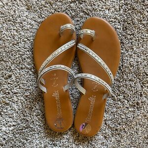 Toscanella Women's Silver Strappy Sandals